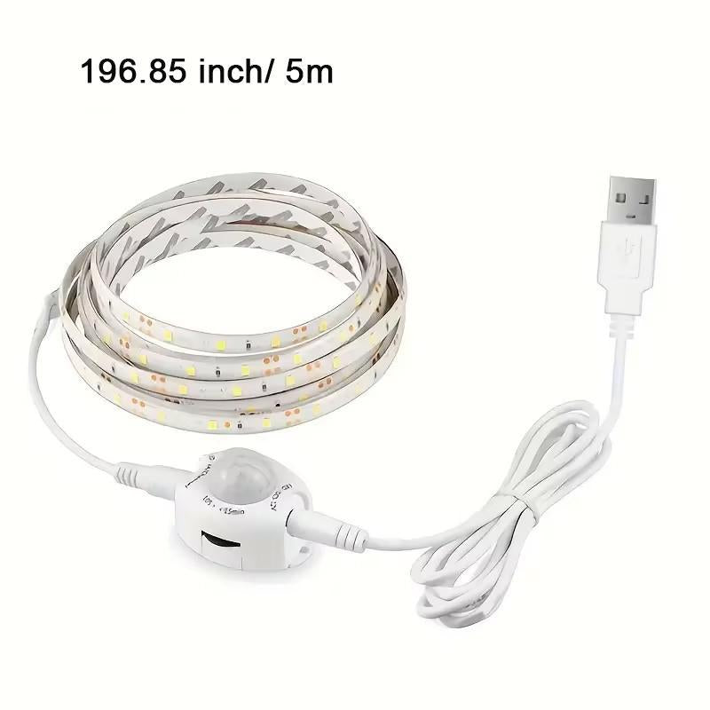 PIR Motion Sensor LED Strip Light, DC5V USB Powered Automatic Switch Light, Decorative LED Light for Stair Wardrobe Closet Kitchen Bedroom Hallway #TOP PICKS